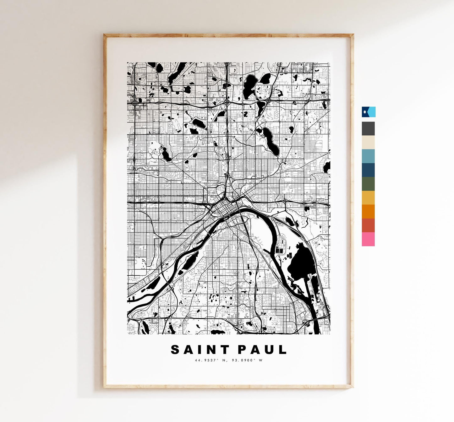 Saint Paul Map Print - City Map Poster - Map Art - USA City Maps - St Paul Print - St Paul Poster - Minimalist City Map - Minnesota