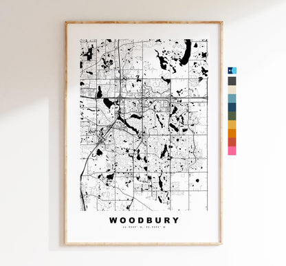 Woodbury Map Print - City Map Poster - Map Art - USA City Maps - Woodbury Print - Woodbury Poster - Minimalist City Map - Minnesota