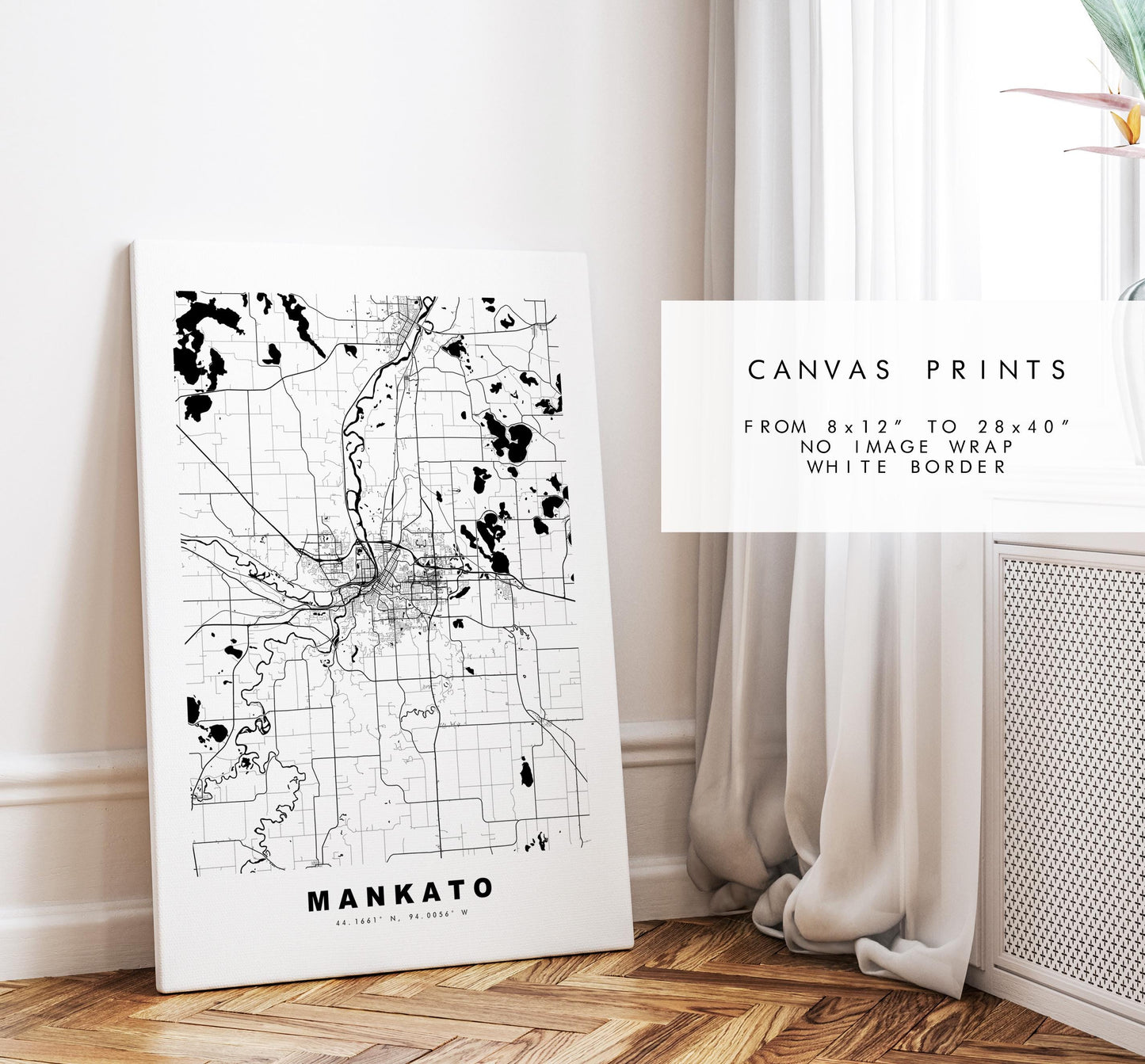 Mankato Map Print - City Map Poster - Map Art - USA City Maps - Mankato Print - Mankato Poster - Minimalist City Map - Minnesota