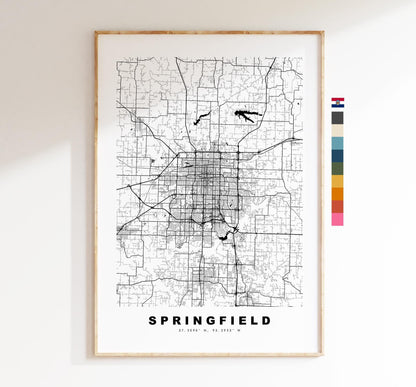 Springfield Map Print (Missouri) - City Map Poster - Map Art - USA City Maps - Springfield Print - Poster - Minimalist City Map - Missouri