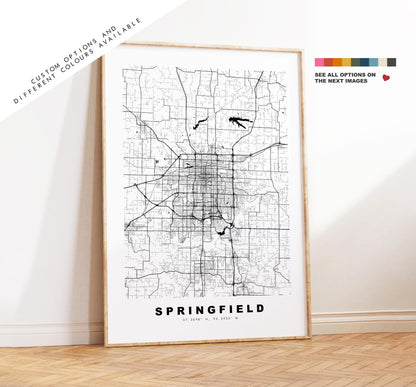 Springfield Map Print (Missouri) - City Map Poster - Map Art - USA City Maps - Springfield Print - Poster - Minimalist City Map - Missouri