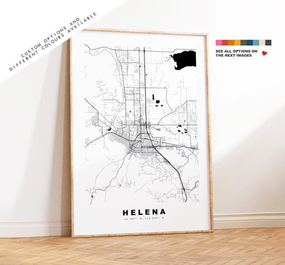 Helena Map Print - City Map Poster - Map Art - USA City Maps - Helena Print - Helena Poster - Minimalist City Map - Montana