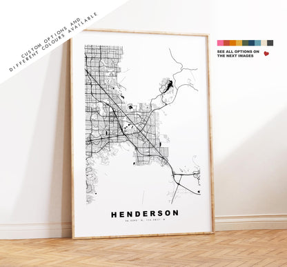 Henderson Map Print - City Map Poster - Map Art - USA City Maps - Henderson Print - Henderson Poster - Minimalist City Map - Nevada