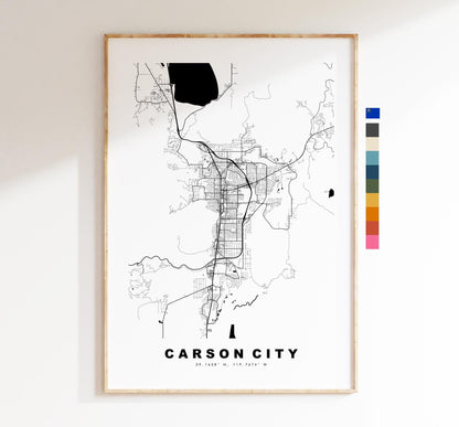 Carson City Map Print - City Map Poster - Map Art - USA City Maps - Carson City Print - Carson City Poster - Minimalist City Map - Nevada