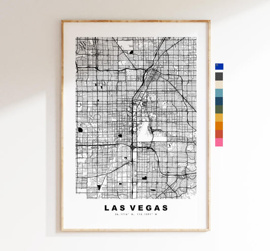 Las Vegas Map Print - City Map Poster - Map Art - USA City Maps - Las Vegas Print - Las Vegas Poster - Minimalist City Map - Nevada