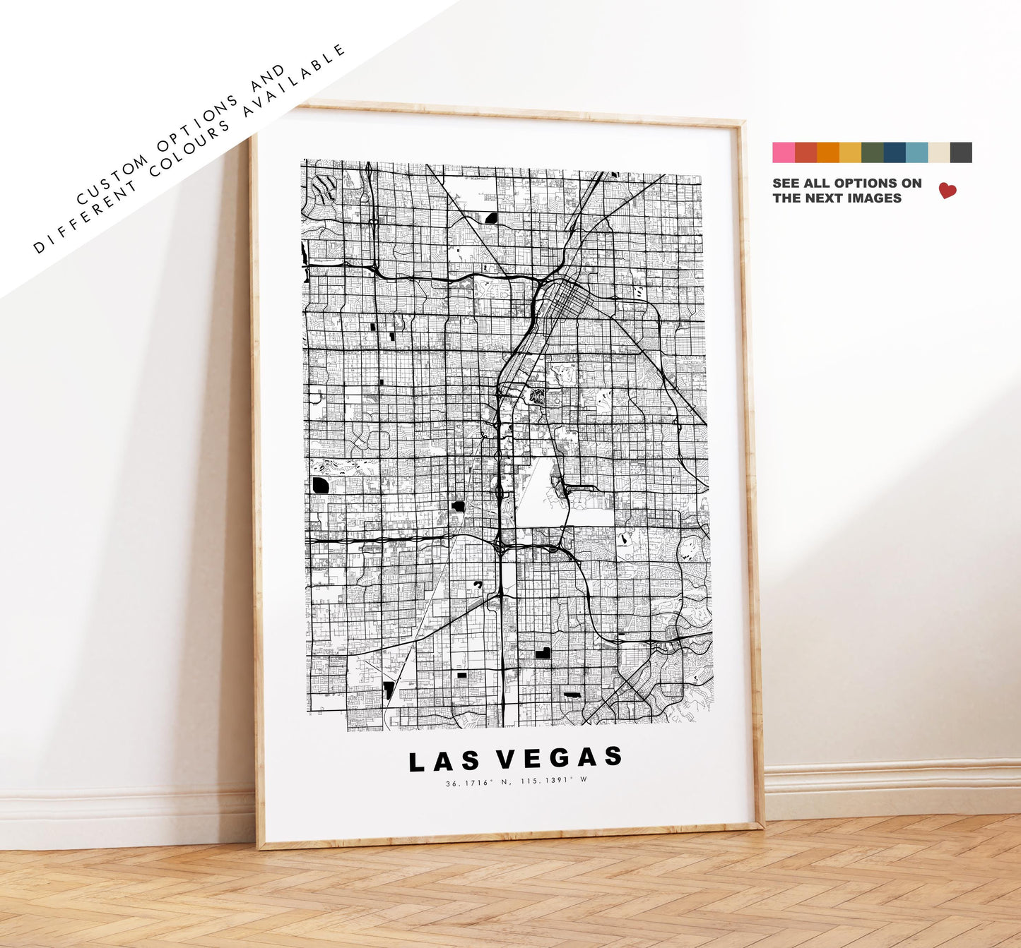 Las Vegas Map Print - City Map Poster - Map Art - USA City Maps - Las Vegas Print - Las Vegas Poster - Minimalist City Map - Nevada