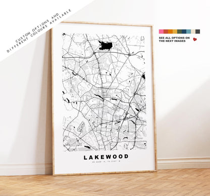 Lakewood Township Map Print - City Map Poster - Map Art - USA City Maps - Lakewood Print - Poster - Minimalist City Map - New Jersey