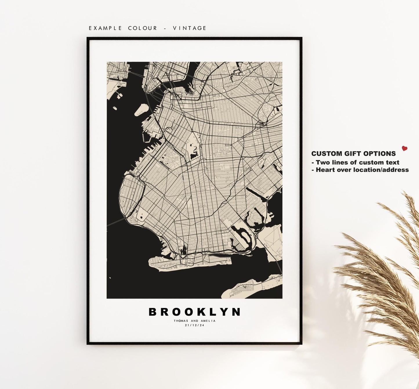 Brooklyn Map Print - City Map Poster - Map Art - USA City Maps - Brooklyn Print - Brooklyn Poster - Minimalist City Map - New York