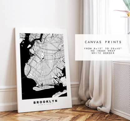 Brooklyn Map Print - City Map Poster - Map Art - USA City Maps - Brooklyn Print - Brooklyn Poster - Minimalist City Map - New York