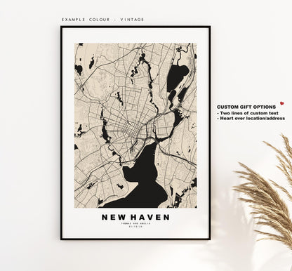 New Haven Map Print - City Map Poster - Map Art - USA City Maps - New Haven Print - New Haven Poster - Minimalist City Map - New York