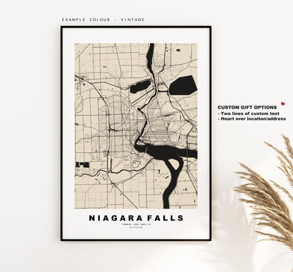 Niagara Falls Map Print - City Map Poster - Map Art - USA City Maps - Niagara Falls Print - Poster - Minimalist City Map - New York