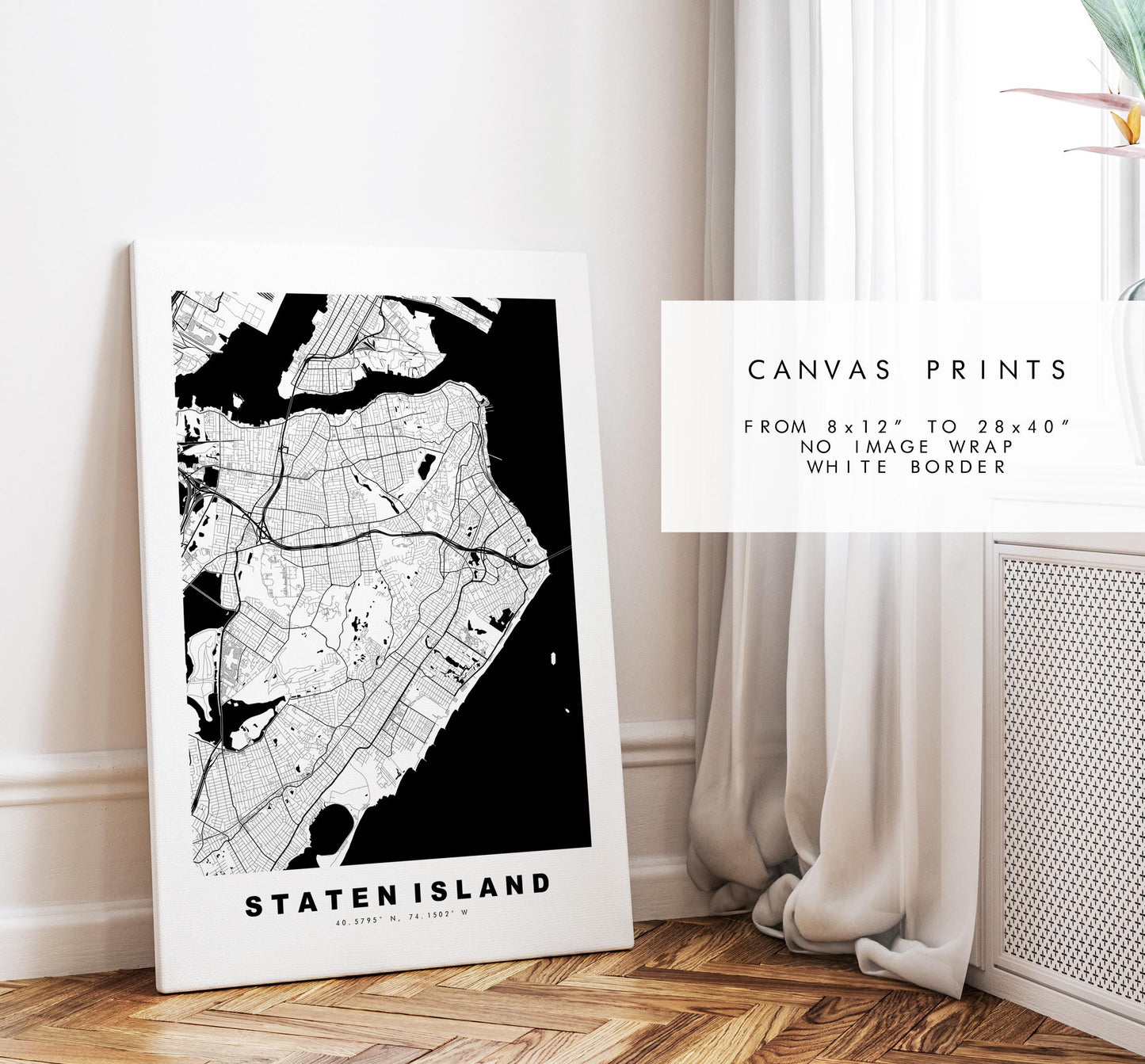 Staten Island Map Print - City Map Poster - Map Art - USA City Maps - Staten Island Print - Poster - Minimalist City Map - New York