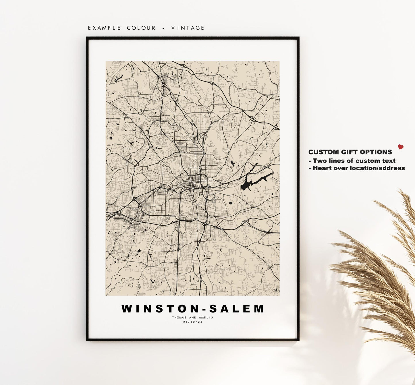 Winston-Salem Map Print - City Map Poster - Map Art - USA City Maps - Winston-Salem Print - Poster - Minimalist City Map - North Carolina