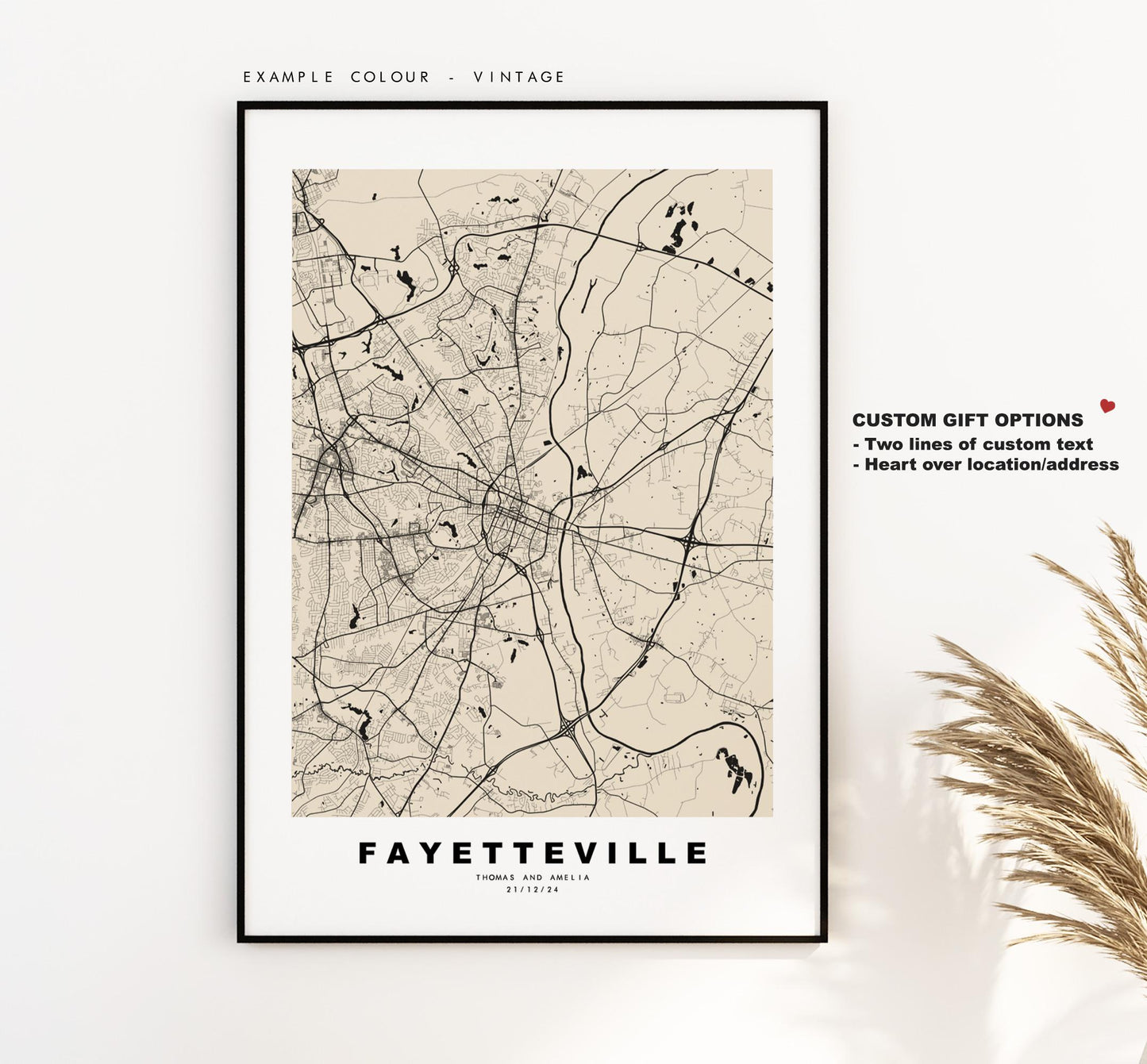 Fayetteville Map Print - City Map Poster - Map Art - USA City Maps - Fayetteville Print - Poster - Minimalist City Map - North Carolina