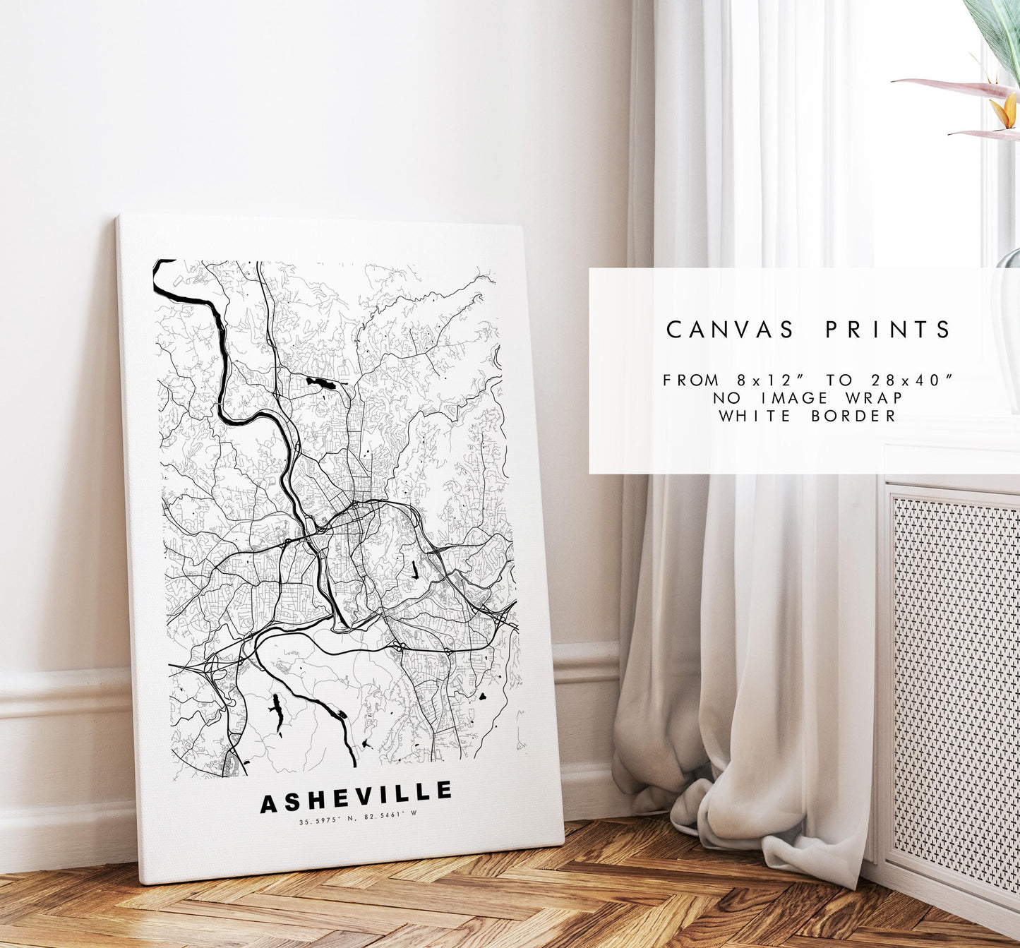 Asheville Map Print - City Map Poster - Map Art - USA City Maps - Asheville Print - Asheville Poster - Minimalist City Map - North Carolina