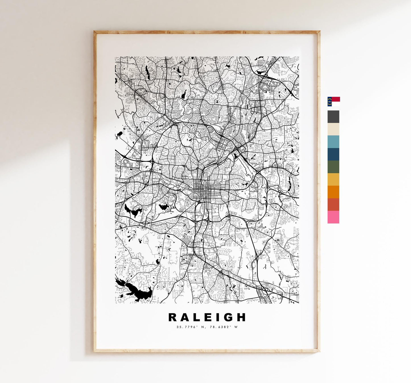 Raleigh Map Print - City Map Poster - Map Art - USA City Maps - Raleigh Print - Raleigh Poster - Minimalist City Map - North Carolina