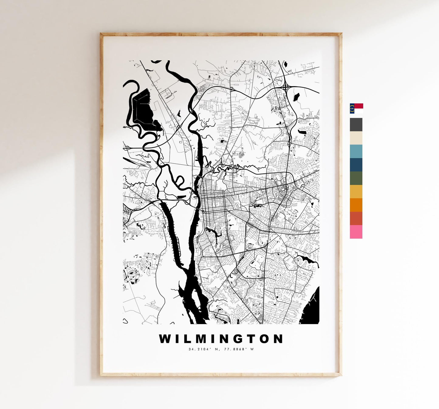 Wilmington Map Print - City Map Poster - Map Art - USA City Maps - Wilmington Print -  Poster - Minimalist City Map - North Carolina