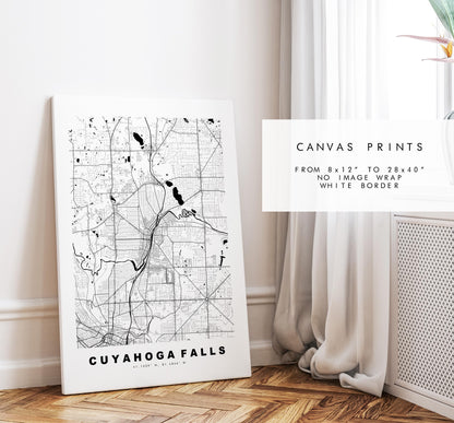 Cuyahoga Falls Map Print - City Map Poster - Map Art - USA City Maps - Cuyahoga Falls Print - Poster - Minimalist City Map - Ohio