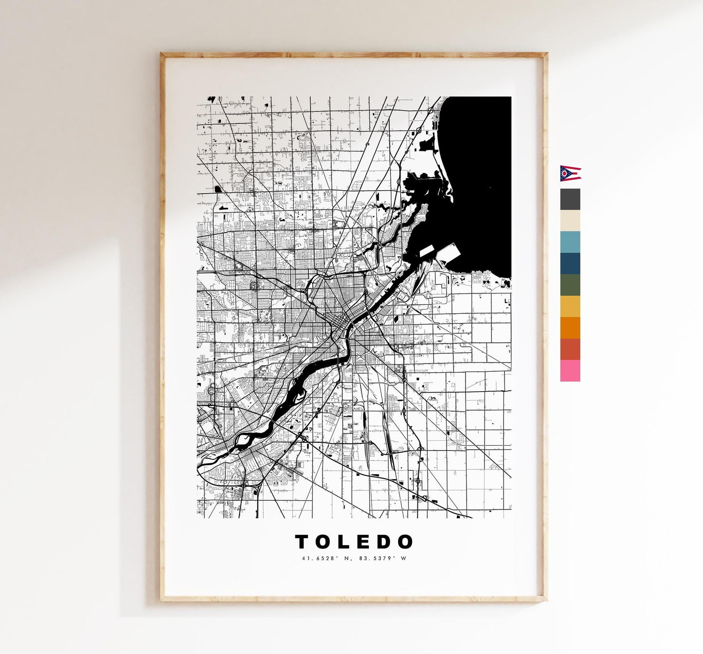 Toledo Map Print - City Map Poster - Map Art - USA City Maps - Toledo Print - Toledo Poster - Minimalist City Map - Ohio