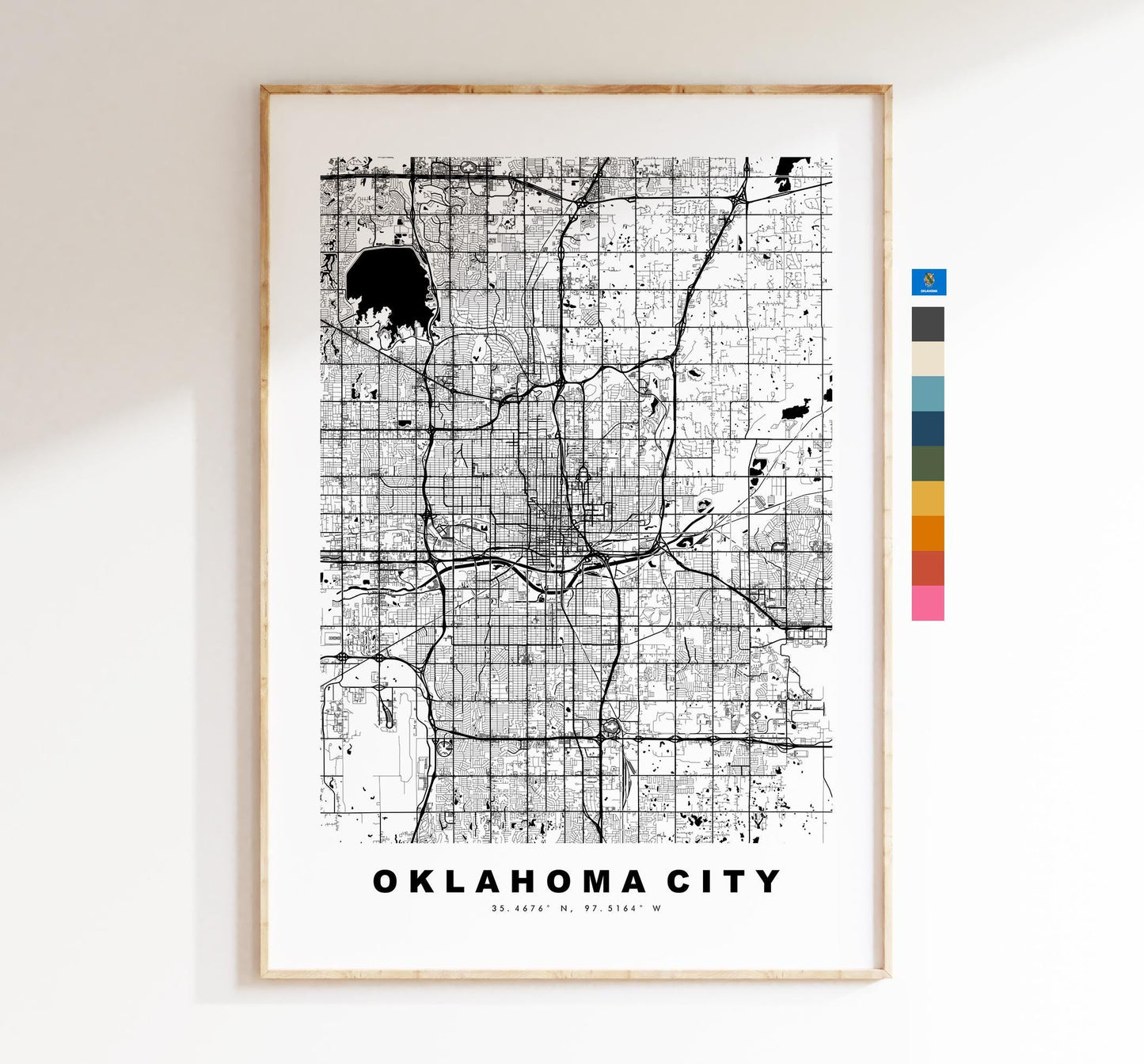 Oklahoma City Map Print - City Map Poster - Map Art - USA City Maps - Oklahoma City Print - Poster - Minimalist City Map - Oklahoma