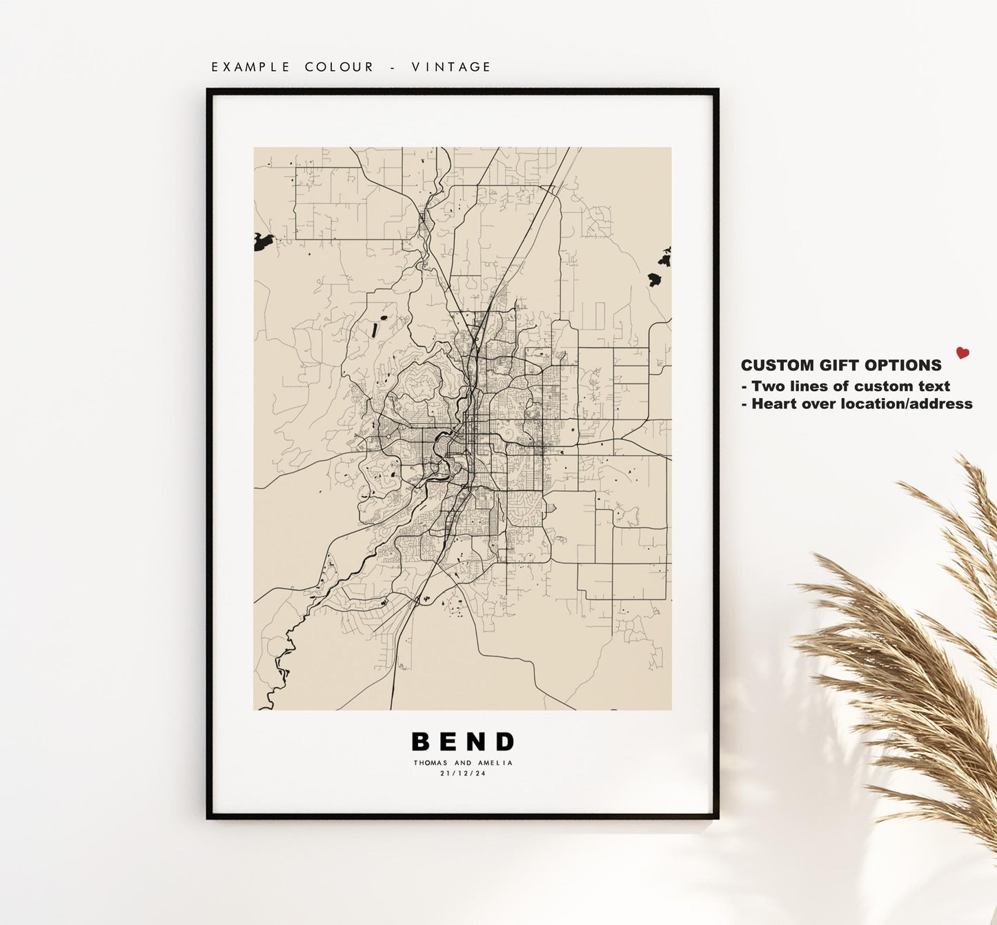 Bend Map Print - City Map Poster - Map Art - USA City Maps - Bend Print - Bend Poster - Minimalist City Map - Oregon