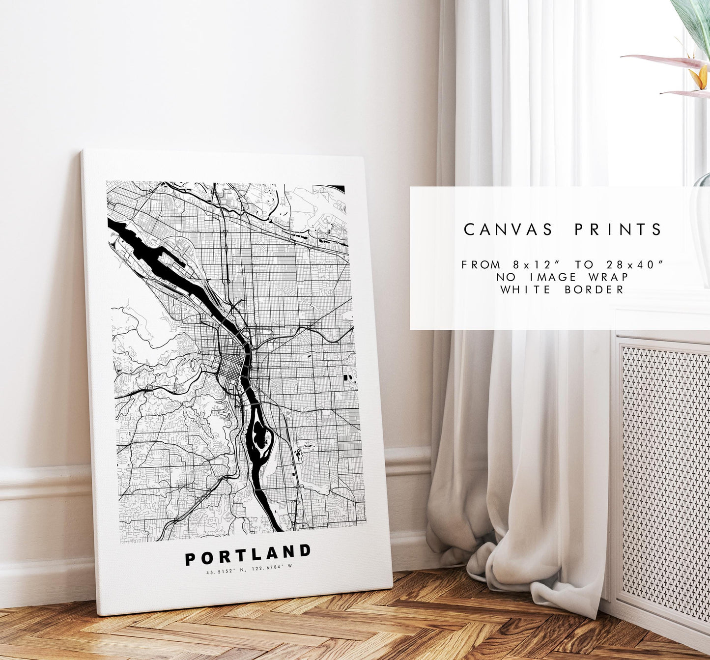 Portland Map Print - City Map Poster - Map Art - USA City Maps - Portland Print - Portland Poster - Minimalist City Map - Oregon