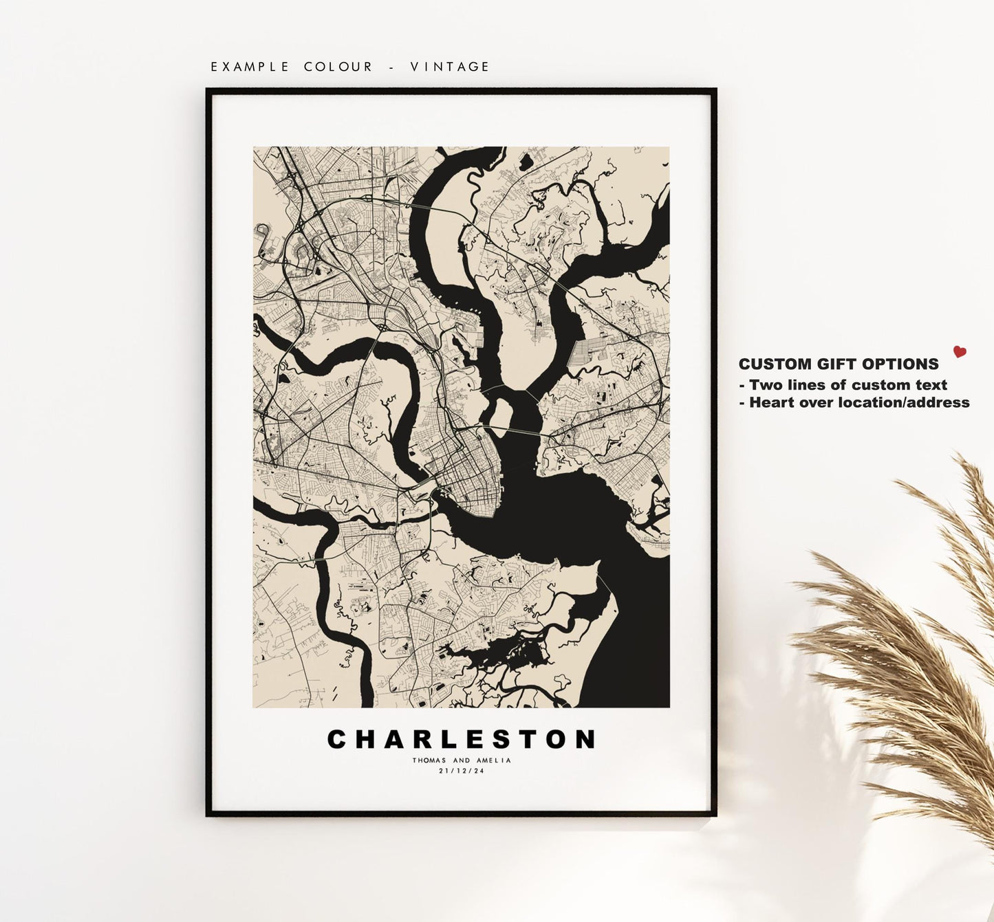 Charleston Map Print - City Map Poster - Map Art - USA City Maps - Charleston Print - Poster - Minimalist City Map - South Carolina