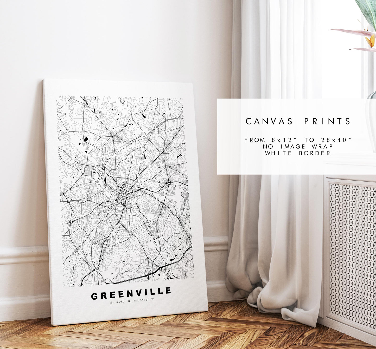 Greenville Map Print (SC) - City Map Poster - Map Art - USA City Maps - Greenville Print - Poster - Minimalist City Map - South Carolina