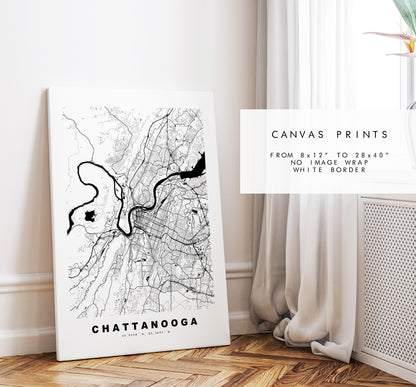 Chattanooga Map Print - City Map Poster - Map Art - USA City Maps - Chattanooga Print - Chattanooga Poster - Minimalist City Map - Tennessee