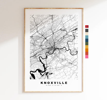 Knoxville Map Print - City Map Poster - Map Art - USA City Maps - Knoxville Print - Knoxville Poster - Minimalist City Map - Tennessee