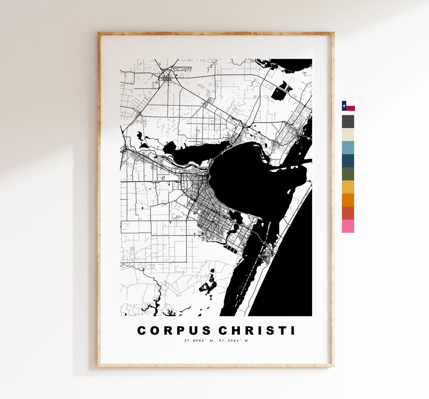 Corpus Christi Map Print - City Map Poster - Map Art - USA City Maps - Corpus Christi Print - Poster - Minimalist City Map - Texas