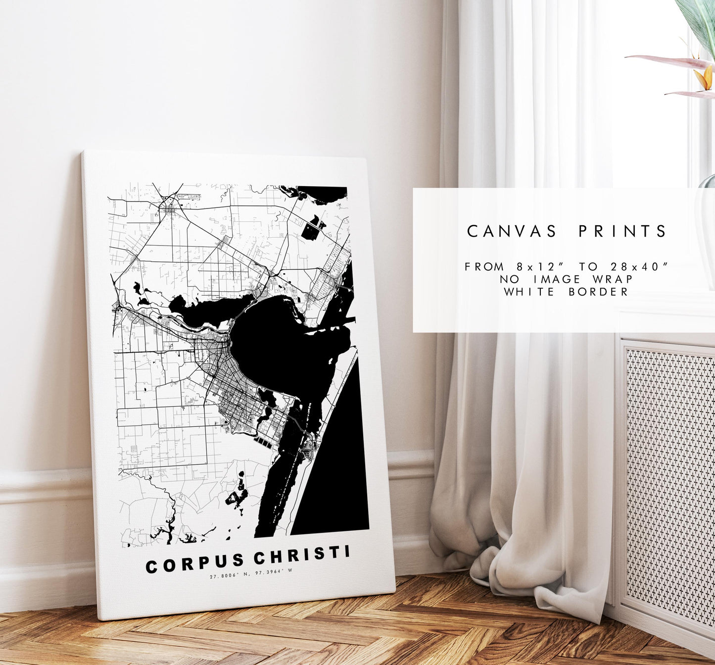 Corpus Christi Map Print - City Map Poster - Map Art - USA City Maps - Corpus Christi Print - Poster - Minimalist City Map - Texas