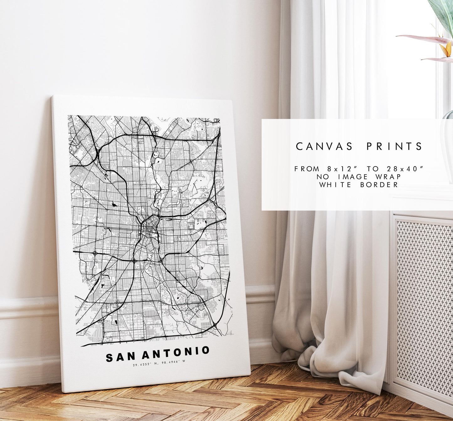 San Antonio Map Print - City Map Poster - Map Art - USA City Maps - San Antonio Print - San Antonio Poster - Minimalist City Map - Texas