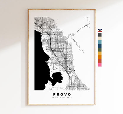 Provo Map Print - City Map Poster - Map Art - USA City Maps - Provo Print - Provo Poster - Minimalist City Map - Utah