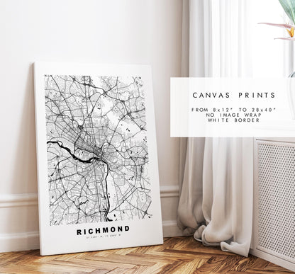 Richmond Map Print (Virginia) - City Map Poster - Map Art - USA City Maps - Richmond Print - Poster - Minimalist City Map - Virginia