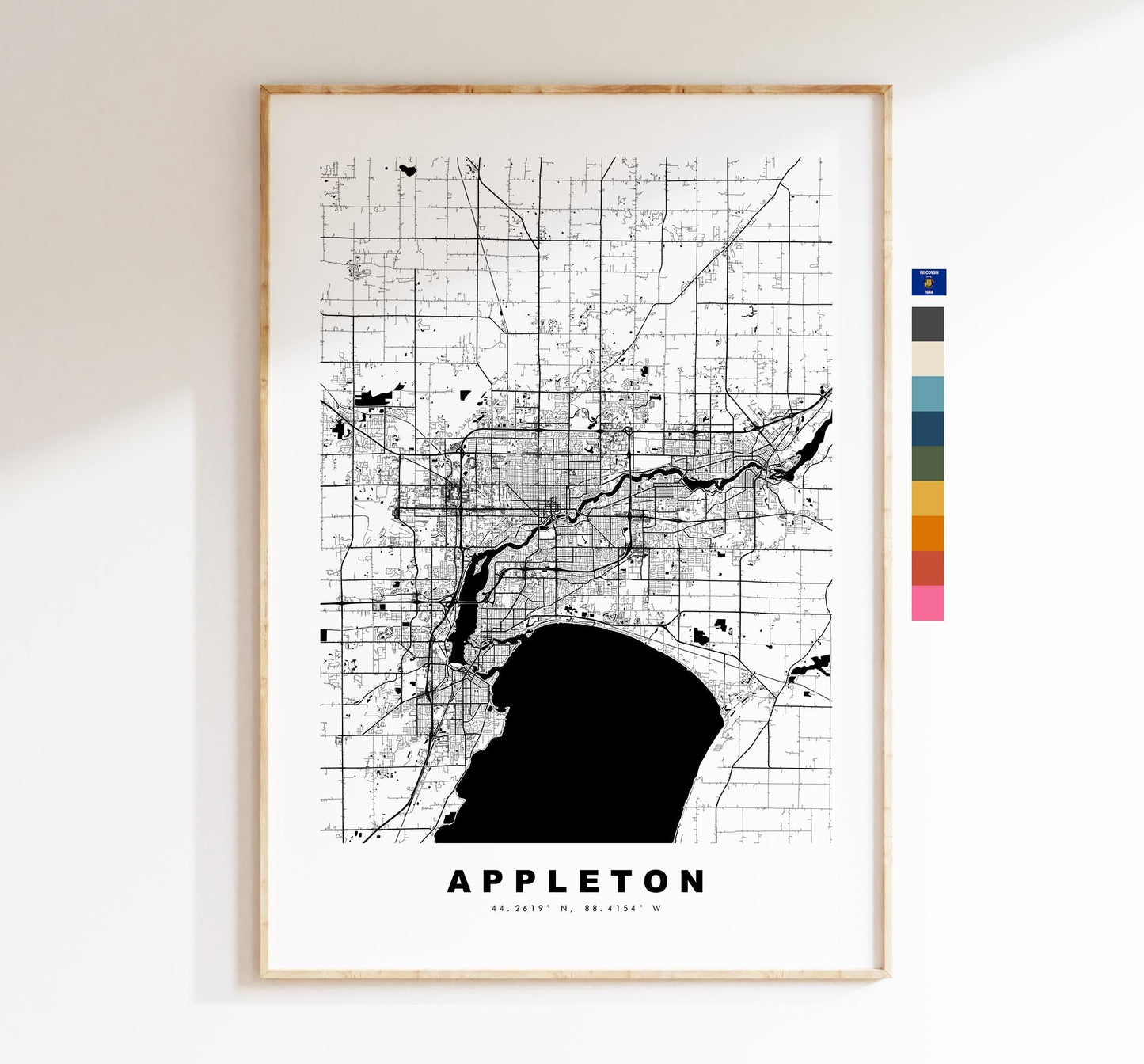 Appleton Map Print - City Map Poster - Map Art - USA City Maps - Appleton Print - Appleton Poster - Minimalist City Map - Wisconsin