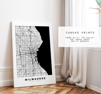 Milwaukee Map Print - City Map Poster - Map Art - USA City Maps - Milwaukee Print - Milwaukee Poster - Minimalist City Map - Wisconsin