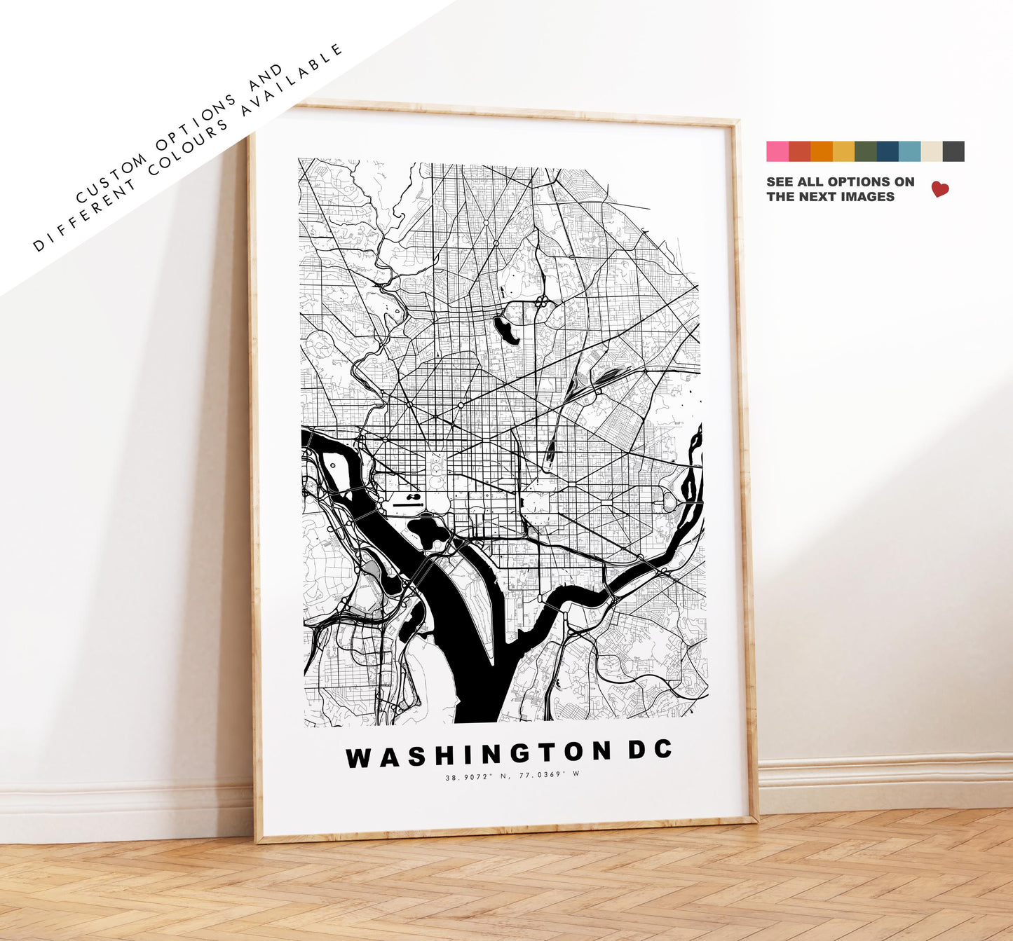 Washington DC Map Print - City Map Poster - Map Art - USA City Maps - Washington dc Print - Poster - Minimalist City Map - DC