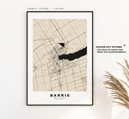 Barrie Map Print - City Map Poster - Map Art - Map Wall Art - Canada City Maps - Barrie Print - Barrie Poster - Minimalist City Map