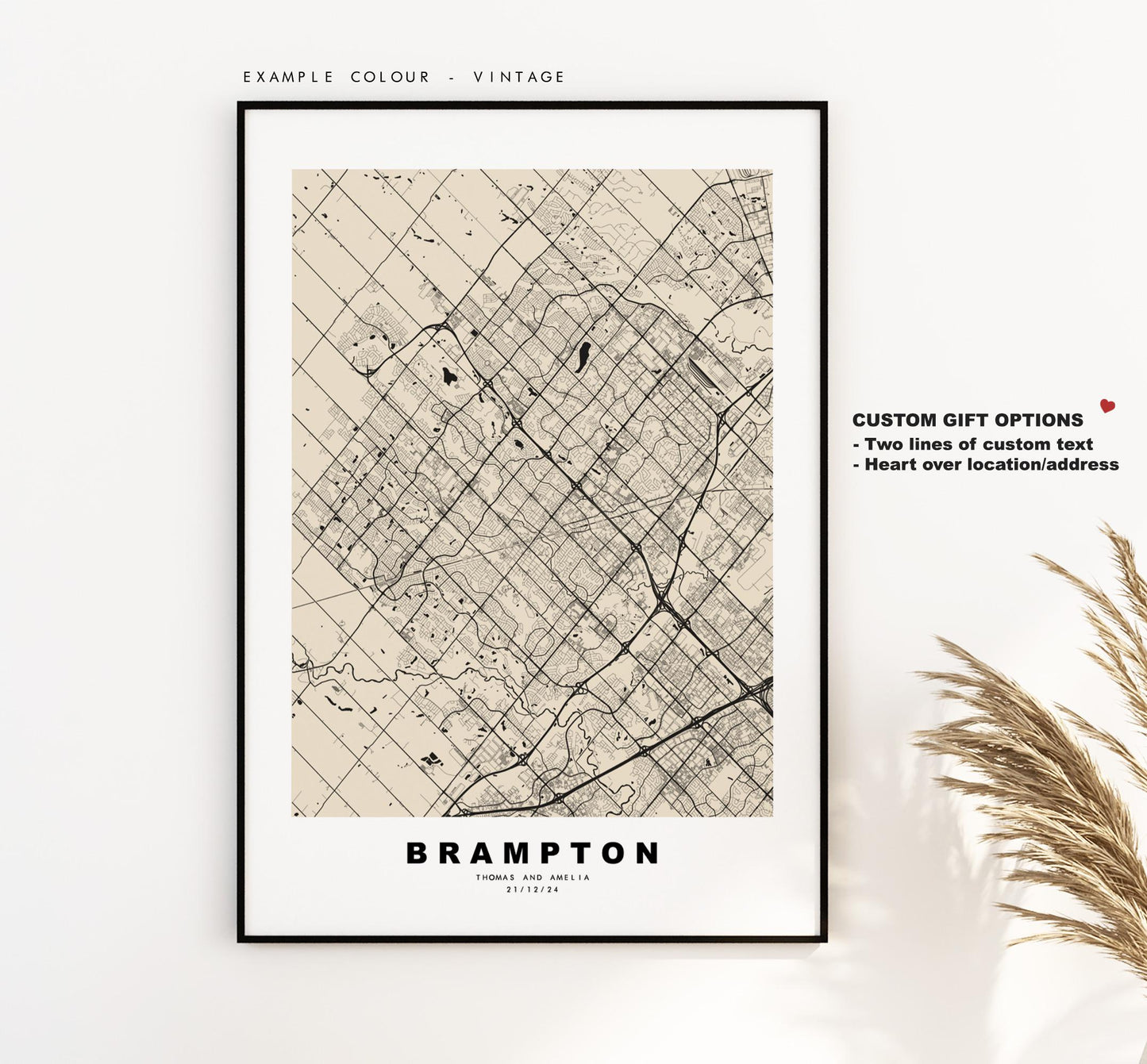 Brampton Map Print - City Map Poster - Map Art - Map Wall Art - Canada City Maps - Brampton Print - Brampton Poster - Minimalist City Map