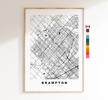 Brampton Map Print - City Map Poster - Map Art - Map Wall Art - Canada City Maps - Brampton Print - Brampton Poster - Minimalist City Map