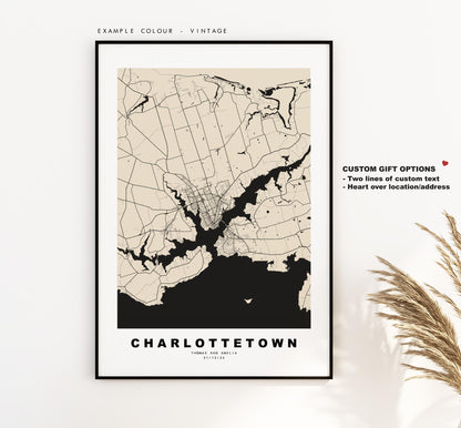 Charlottetown Map Print - City Map Poster - Map Art - Map Wall Art - Canada City Maps - Charlottetown Print - Poster - Minimalist City Map