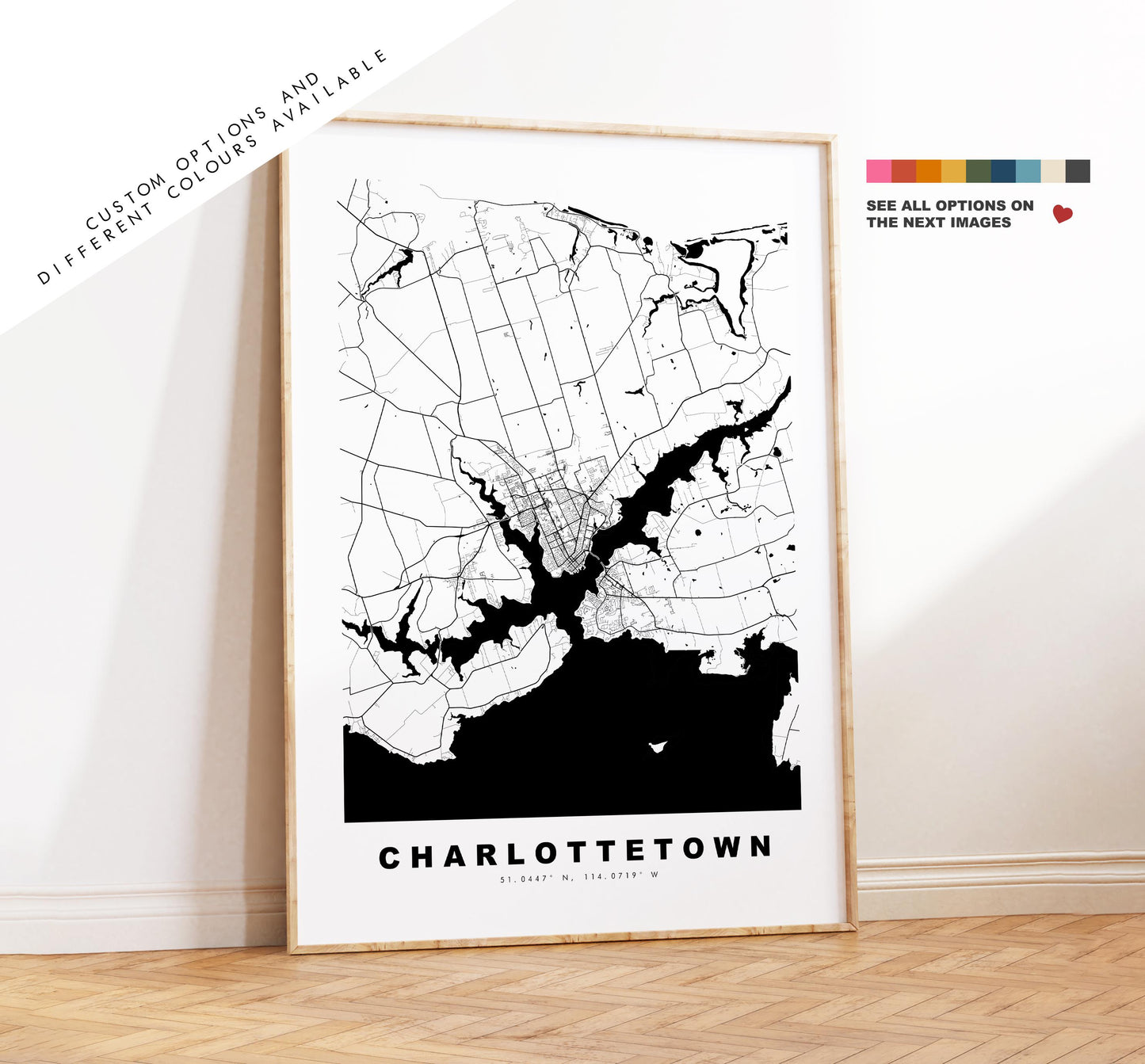 Charlottetown Map Print - City Map Poster - Map Art - Map Wall Art - Canada City Maps - Charlottetown Print - Poster - Minimalist City Map