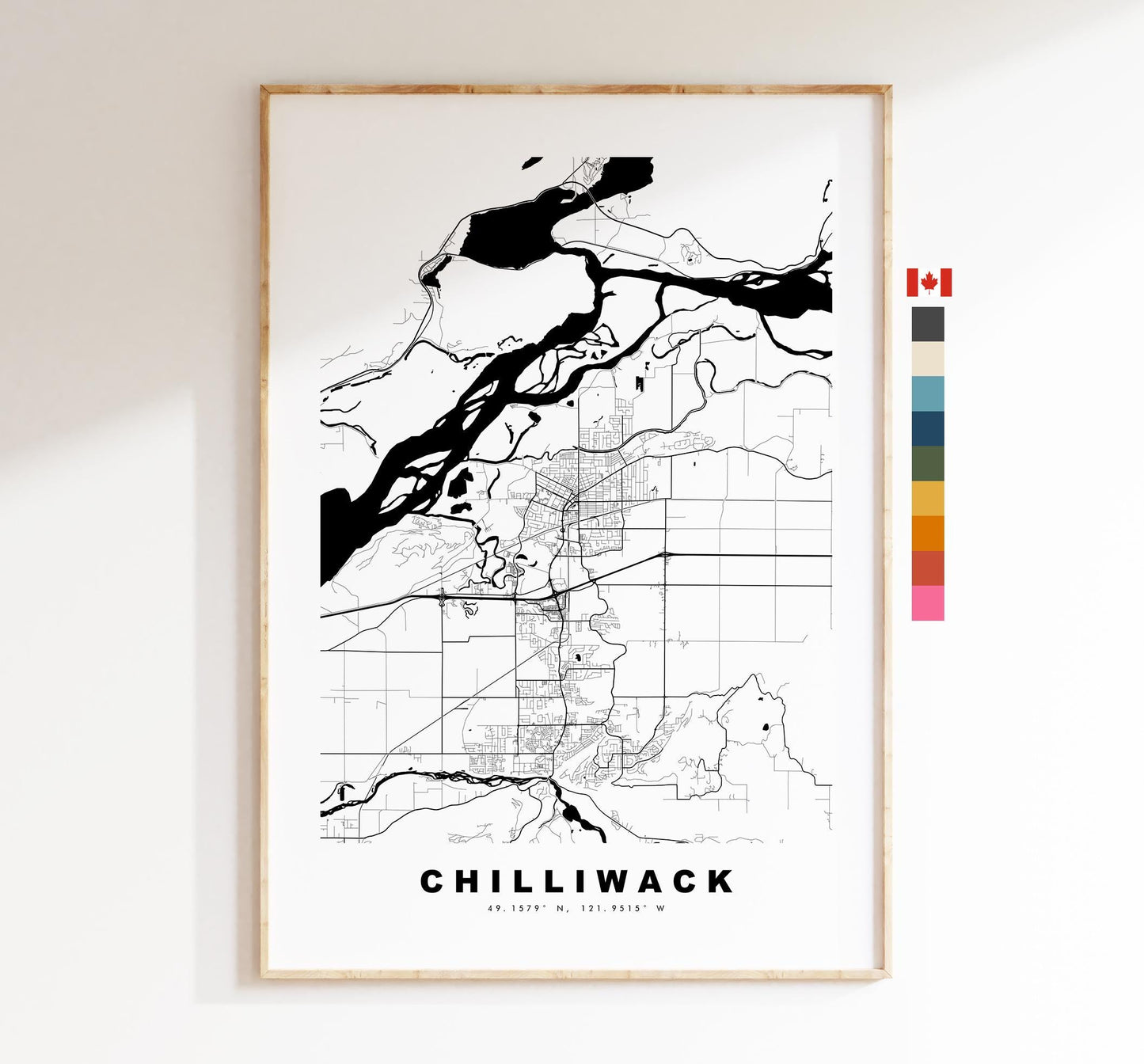 Chilliwack Map Print - City Map Poster - Map Art - Map Wall Art - Canada City Maps - Chilliwack Print - Poster - Minimalist City Map