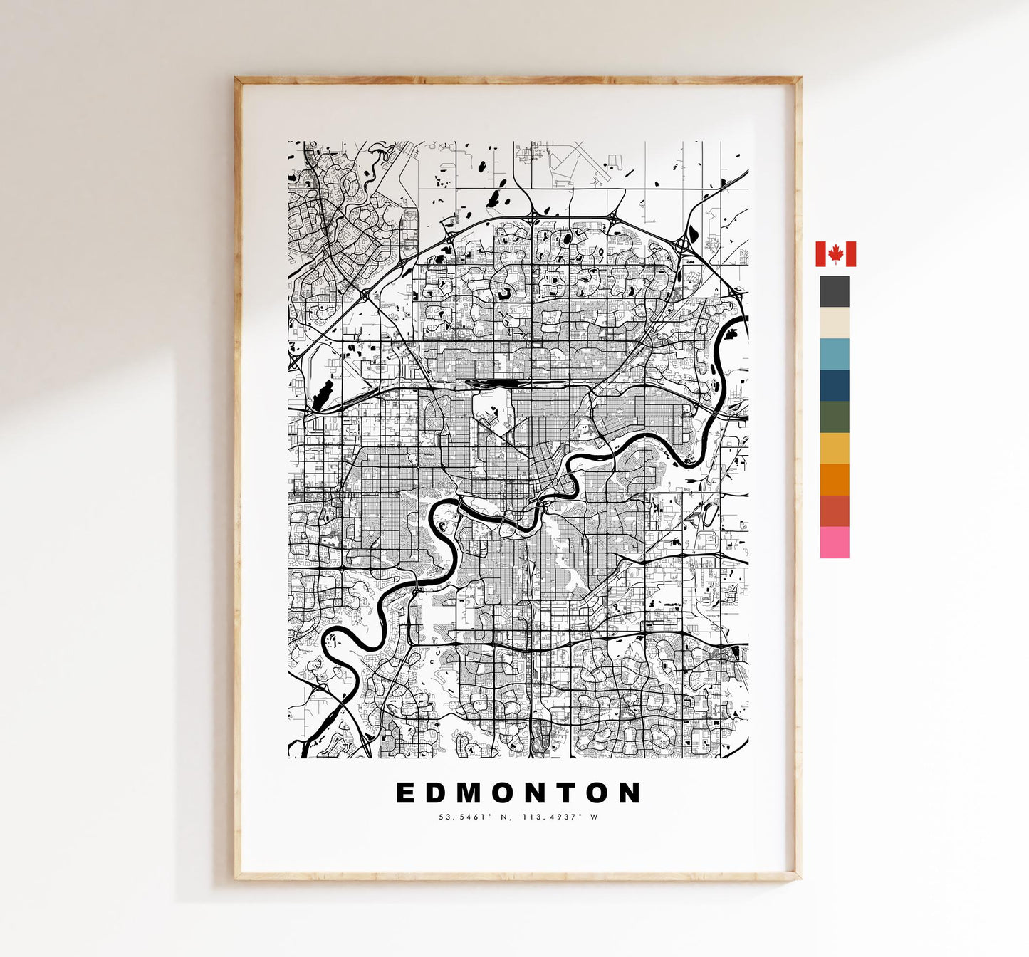 Edmonton Map Print - City Map Poster - Map Art - Map Wall Art - Canada City Maps - Edmonton Print - Edmonton Poster - Minimalist City Map