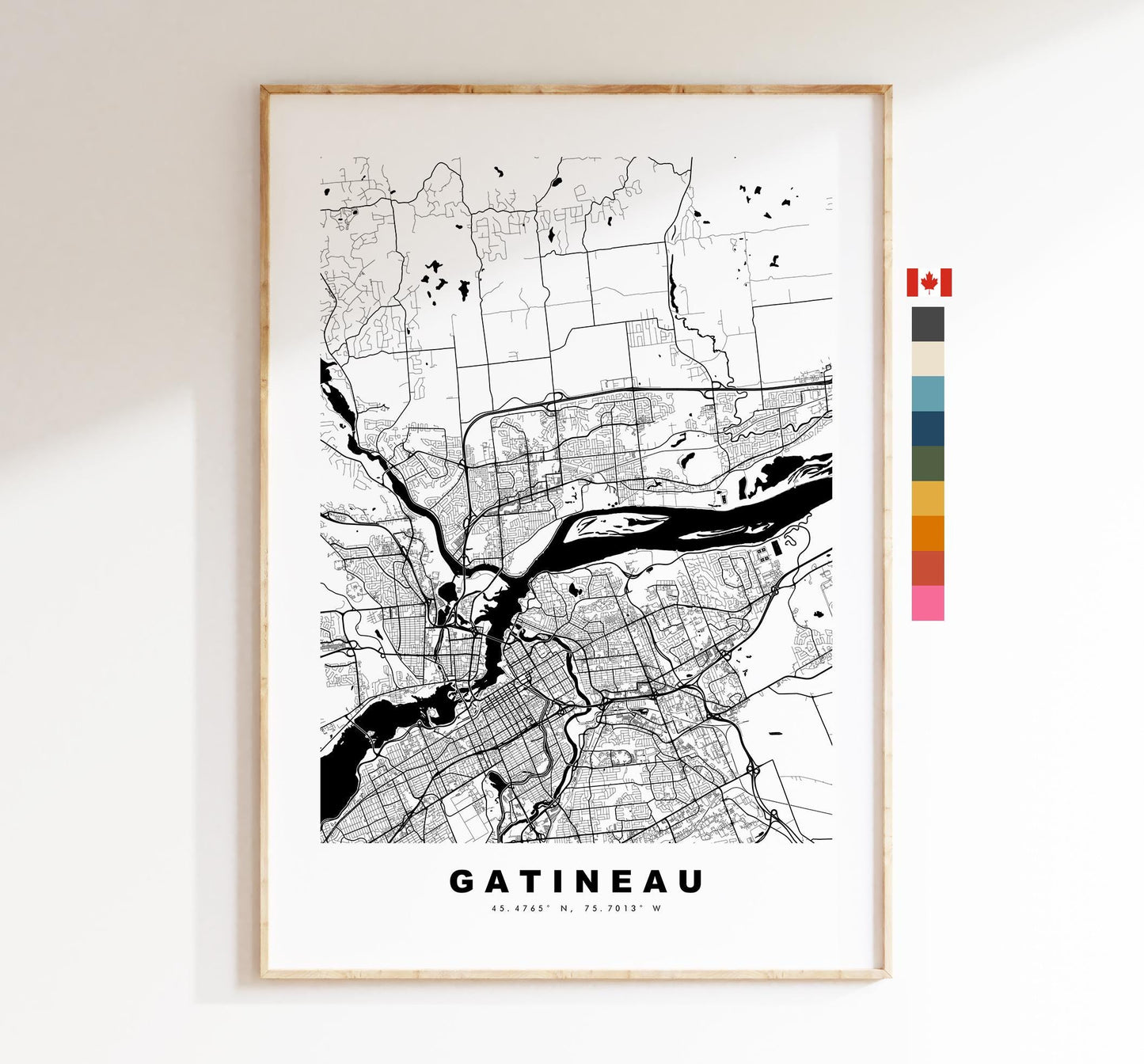 Gatineau Map Print - City Map Poster - Map Art - Map Wall Art - Canada City Maps - Gatineau Print - Gatineau Poster - Minimalist City Map