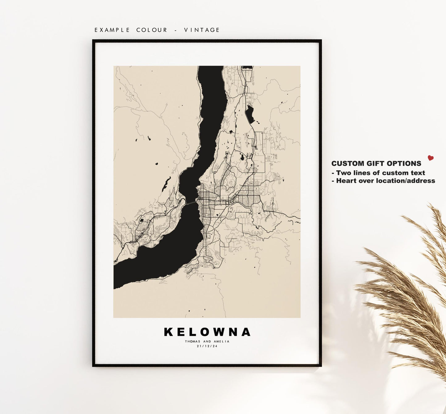 Kelowna Map Print - City Map Poster - Map Art - Map Wall Art - Canada City Maps - Kelowna Print - Kelowna Poster - Minimalist City Map