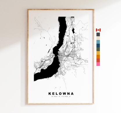 Kelowna Map Print - City Map Poster - Map Art - Map Wall Art - Canada City Maps - Kelowna Print - Kelowna Poster - Minimalist City Map