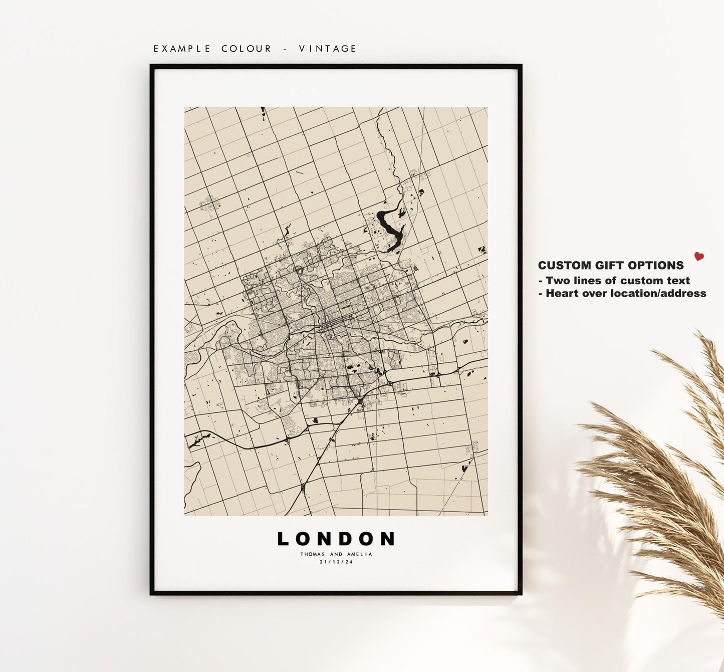 London Map Print (Canada) - City Map Poster - Map Art - Map Wall Art - Canada City Maps - London Print - London Poster - Minimalist City Map