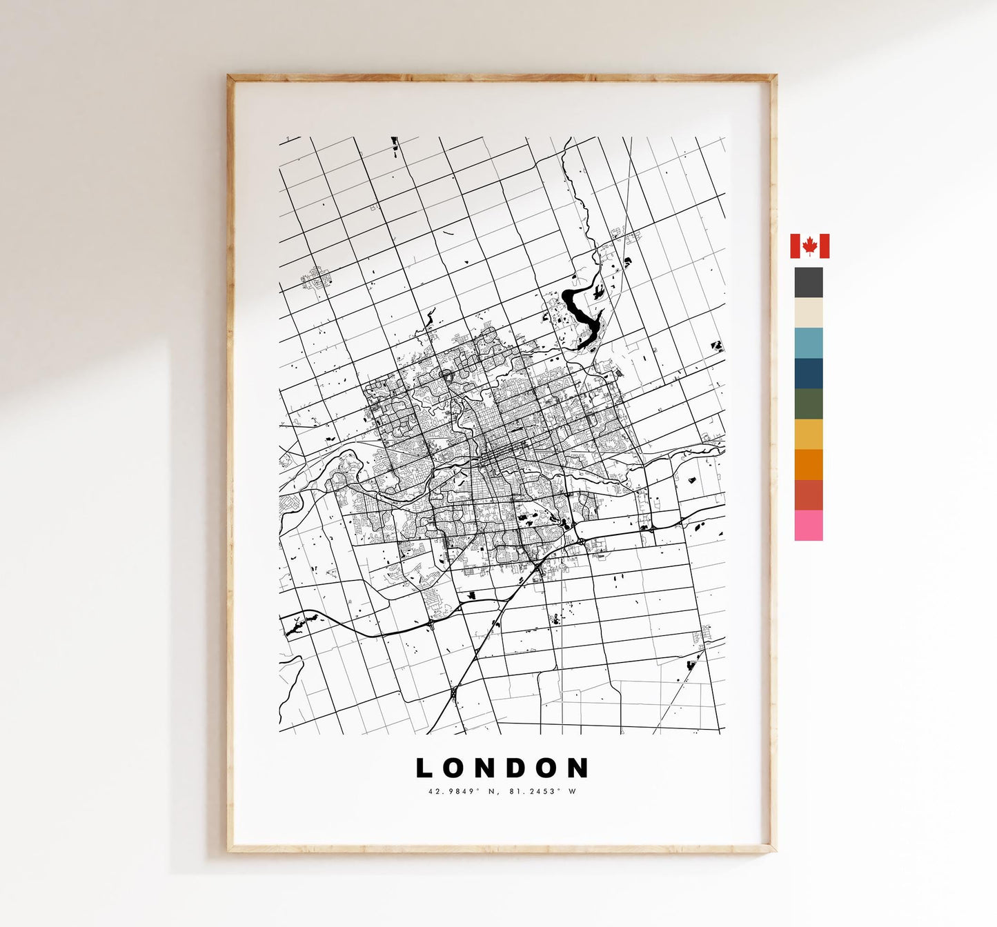 London Map Print (Canada) - City Map Poster - Map Art - Map Wall Art - Canada City Maps - London Print - London Poster - Minimalist City Map